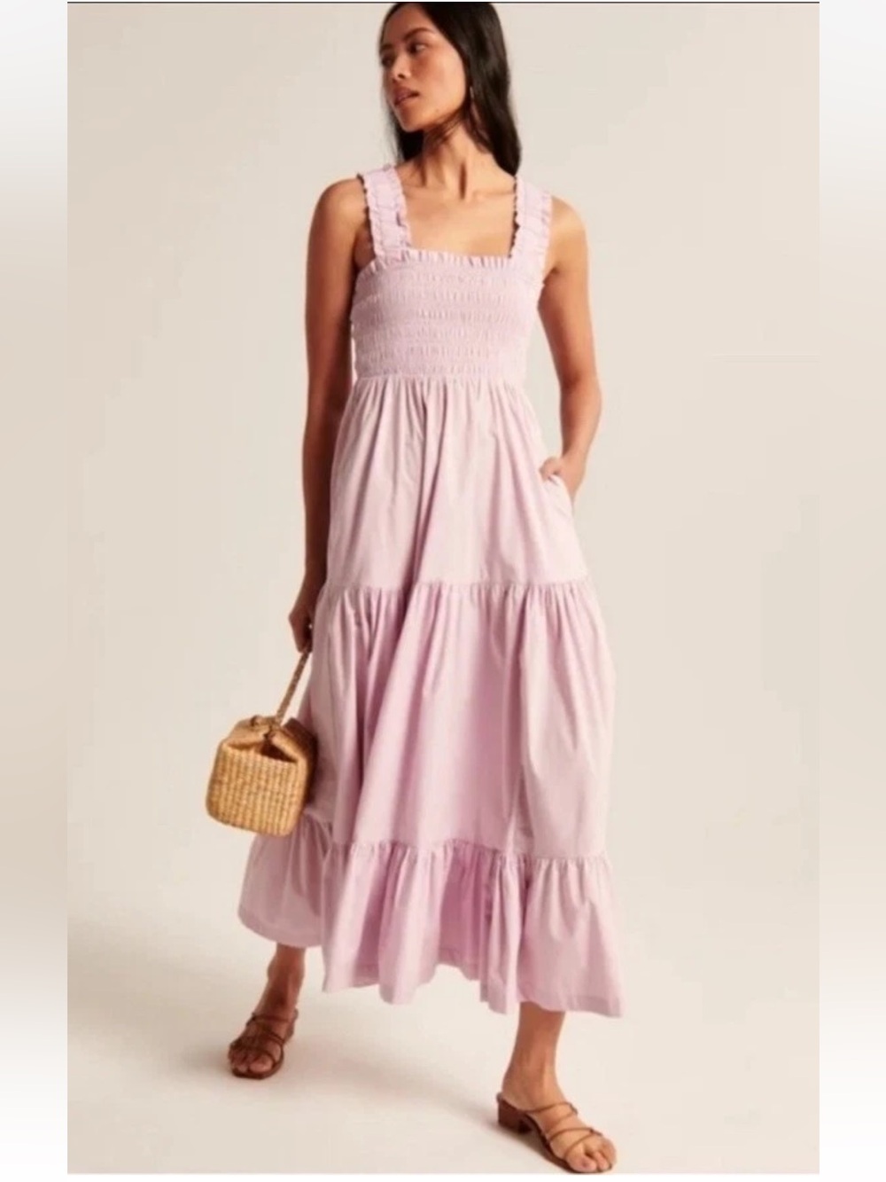 EUC Abercrombie Smocked Bodice Easy Maxi Dress
